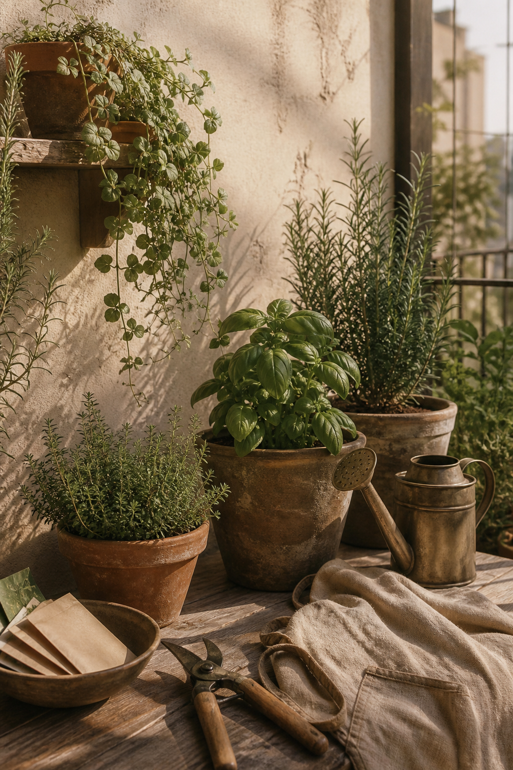 Film-style gardening still life